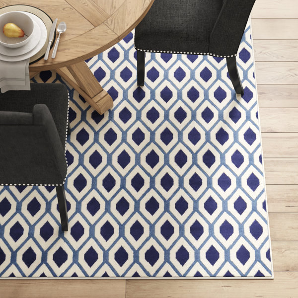 Susan White/Navy Area Rug & Reviews Birch Lane